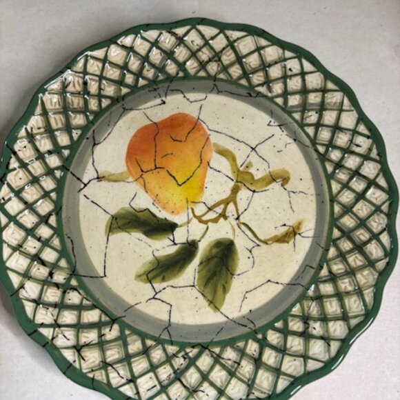 Raymond Waites Cornucopia Fruit Lattice Dessert plates Set of 4 New - Picture 5 of 9